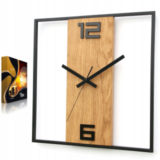 Nástenné hodiny ModernClock, čierne, odtiene hnedej, 33,5 cm